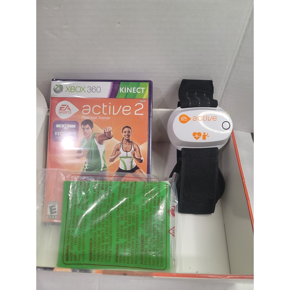 Xbox active 2 New in box. Kinect sports Heart Rate Monitor is used Game band new